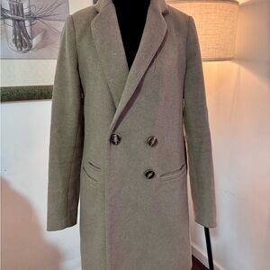 The Limited Men's Double-Breasted Pea Coat in Olive Green